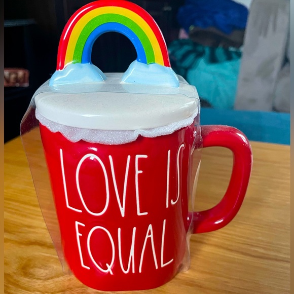 Rae Dunn Other - NWT Rae Dunn Love is Equal Mug with Rainbow Topper